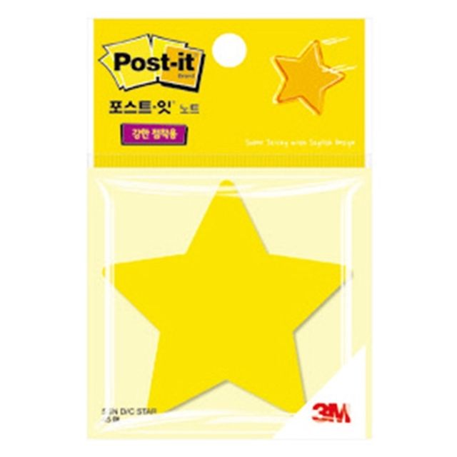 3M 포스트잇 강한 점착용 모양노트 별
