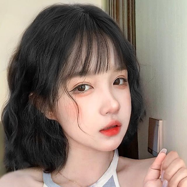 단발 통가발 단발머리 펌