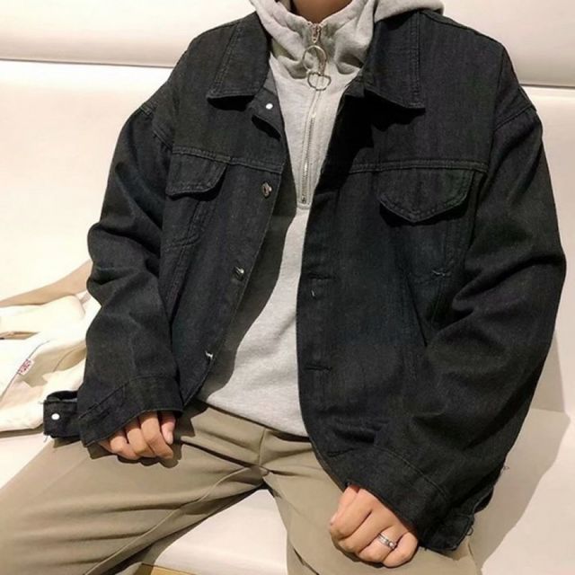오버핏 포켓 남성 청 데님 자켓 캐주얼 아우터