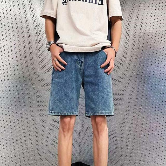 5부 데님 남성 팬츠 캐주얼 반바지 청바지