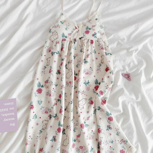 래빗파자마원피스 여성여름잠옷 세련된 편안한파자마