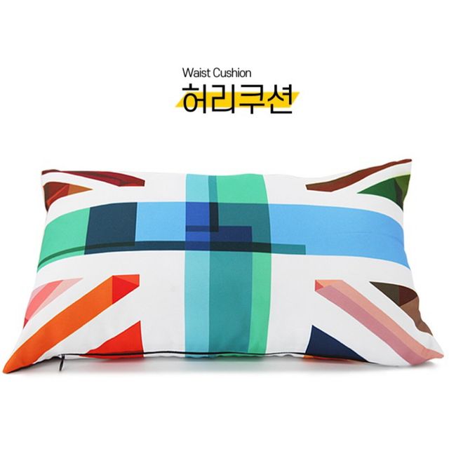 차량 사무실 의자 쿠션 유니언잭 허리쿠션