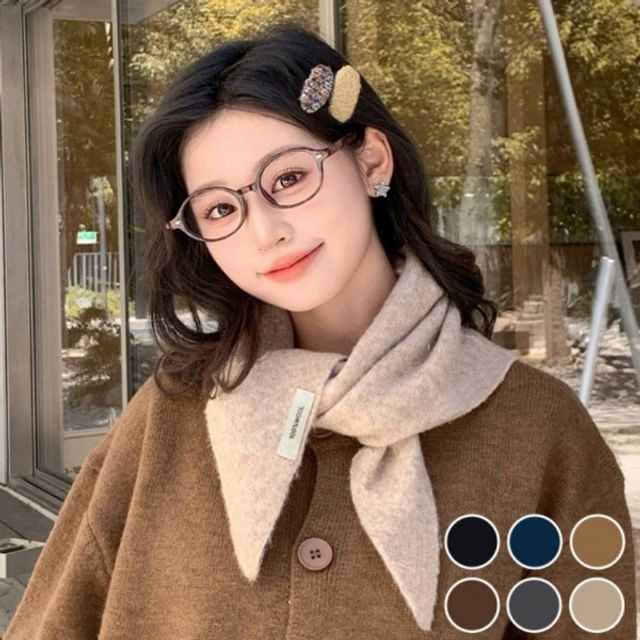 부드러운 울 소재 따뜻 보온 여성 삼각 쁘띠 스카프
