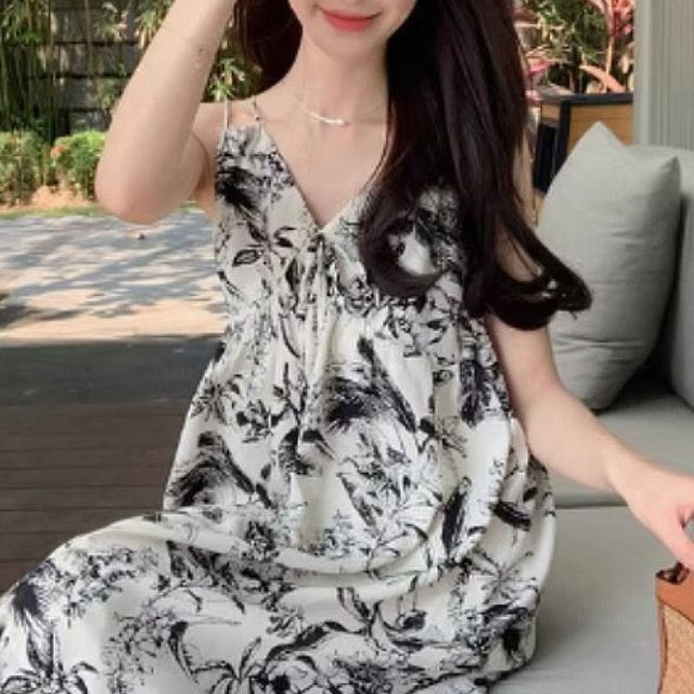 여성 민소매 여름 휴양지룩 롱원피스 패션 원피스
