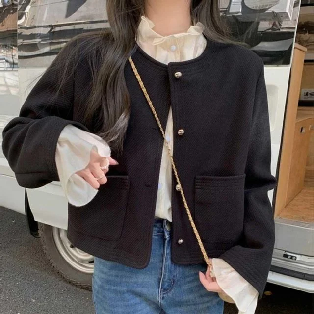 사선 골지 노카라 포켓 캐주얼 자켓