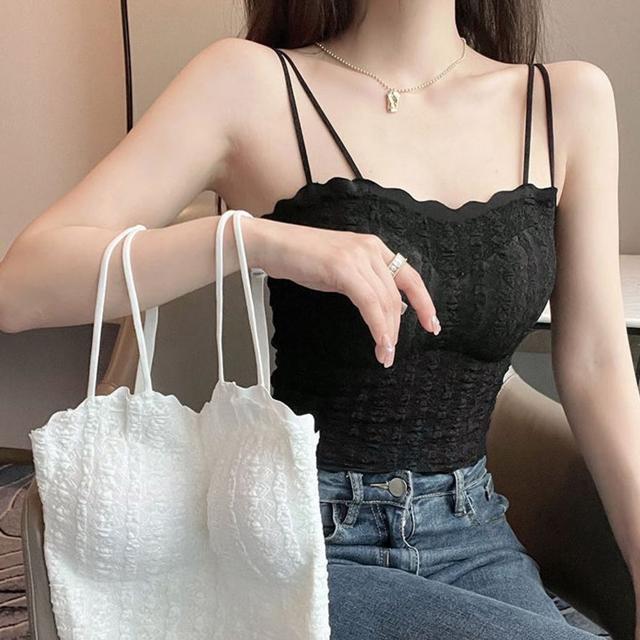 레이스 브라탑 캡내장 나시티 이너 단독 끈나시티