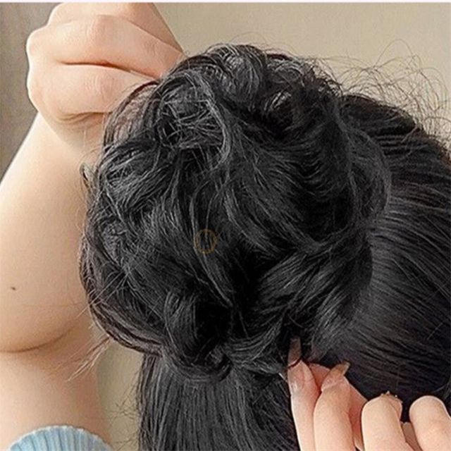 인모 올림파마머리 가발 블랙 여자가발 풍성한올림머리 인모가발