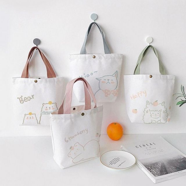 미니 캔버스 숄더백 토트백 데일리 보조가방