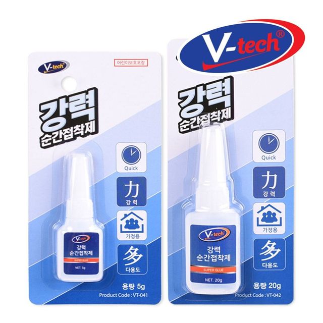 V텍 타일 도자기용 순간접착제 5g 20g 강력 접착제