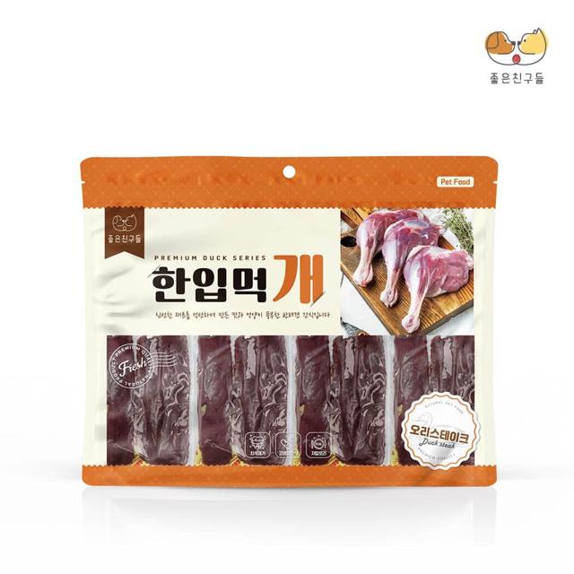 한입먹개 오리 스테이크 300g - 강아지 육포 건조 간식