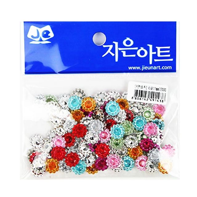 혜명몰 단면비즈(국화11mm) 악세사리부자재 꽃비즈 꾸미기재료 공예부자재 만들기용품