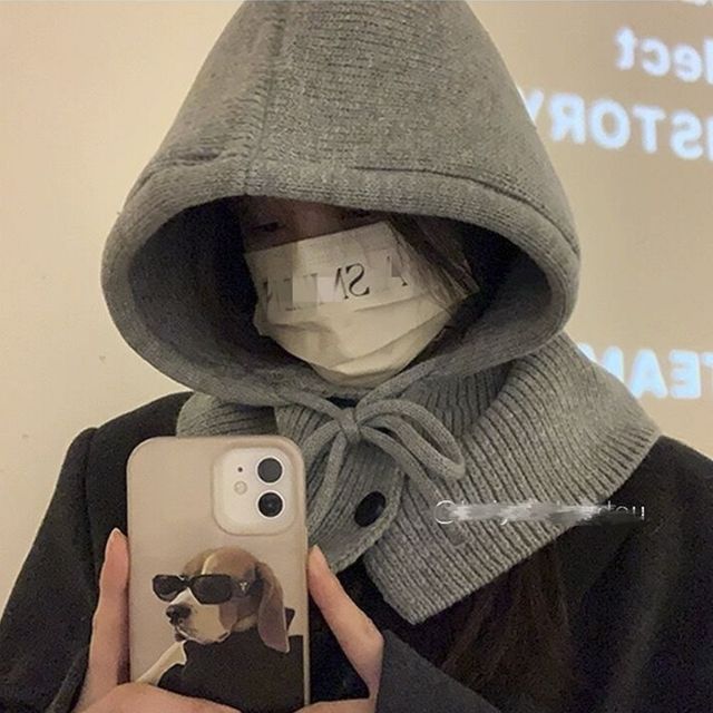 패션소품 넥워머 후드모자 니트 바라클라바 데일리 기본
