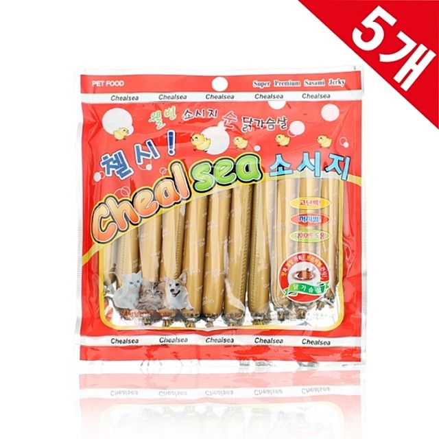 순닭가슴살 강아지소세지 첼시 11P x5, 반려동물 간식
