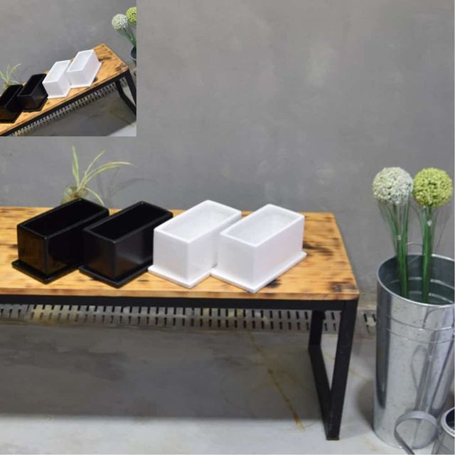 유광 도기화분 옆이 넓은 직사각 20x10x10cm 모던화분 넓은화분 직사각화분 유광화분
