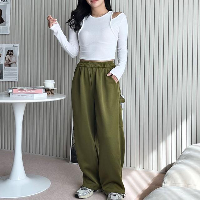 여성 5컬러 카펜더 스트링 와이드팬츠 트레이닝팬츠