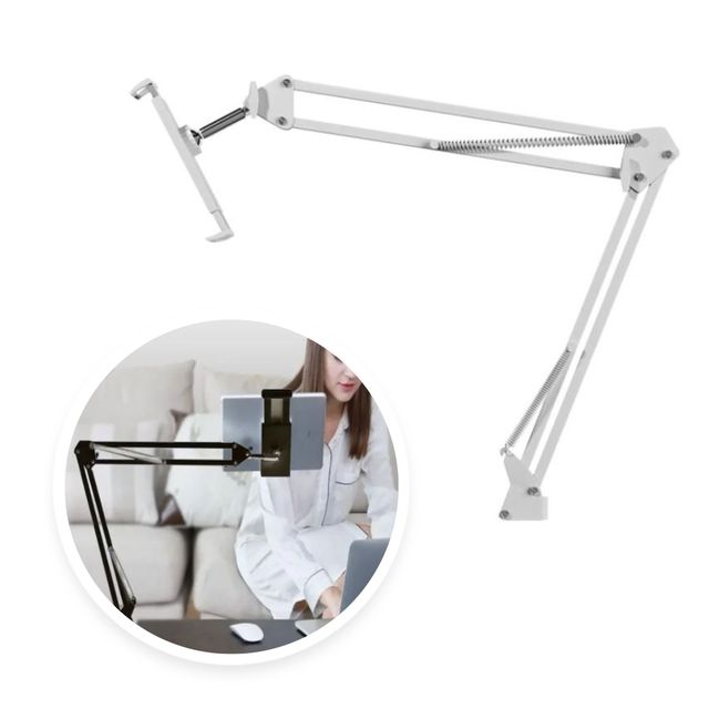 370mm 듀얼 스프링 관절형 거치대 WHITE