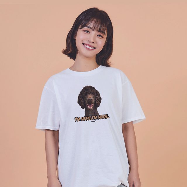 키밍 강아지 DOG 커스텀 여성반팔티 여성오버핏티셔츠
