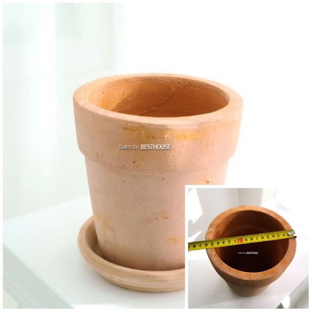 빈티지 토분 H100260 16x17cm 레드테라 R15받침 홈가드닝 가드닝용품 정원용품 식물키우기