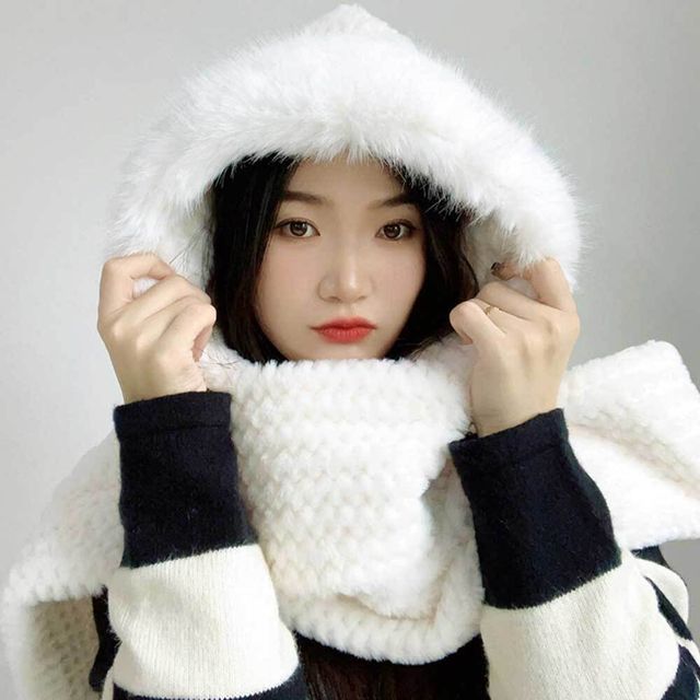 화이트 코지데잇 머플러 후드 후드머플러