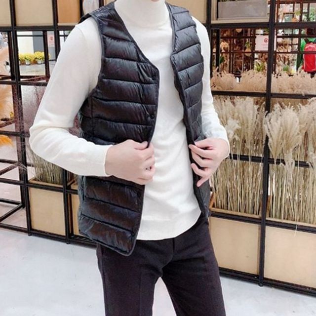 겨울 남녀공용 경량 패딩 조끼 베스트 남성 경량 패딩 조끼