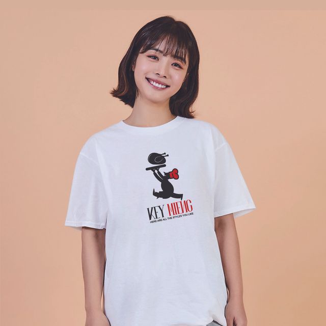남성 그래픽 반팔티 키밍 닭 요리사 레이어드 티셔츠