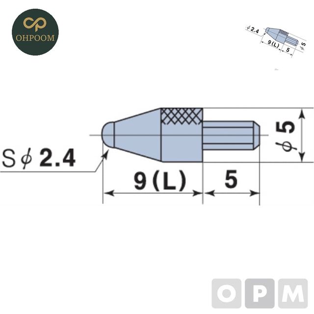 인디게이터 INDICATOR 다이얼게이지 포인트스틸 2.4X12.5L/196B 1EA