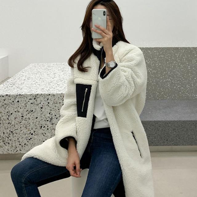 남녀 양면 롱후리스 4컬러 1P 리버서블 루즈핏 점퍼