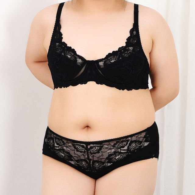 고급스러운 레이스 풀컵 와이어 3단후크 B컵 빅사이즈 브라팬티세트