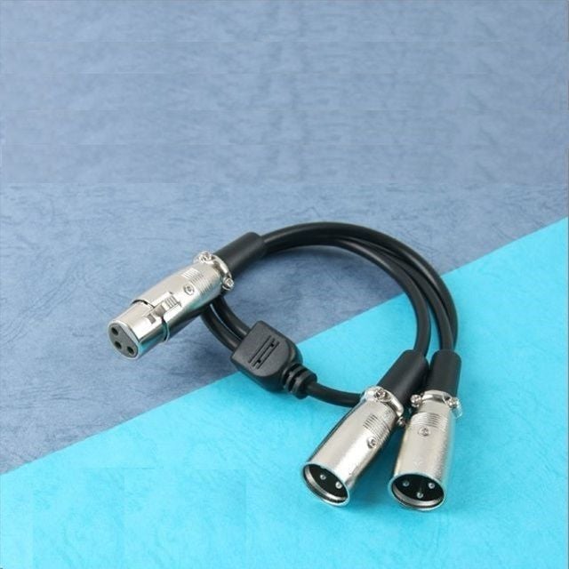 XLR 캐논 연장 케이블 2분배 Y형 3P Mic Canon F Mx2