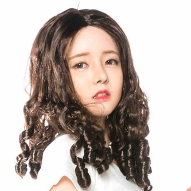 다크브라운웨이브가발 공연용가발 파티가발