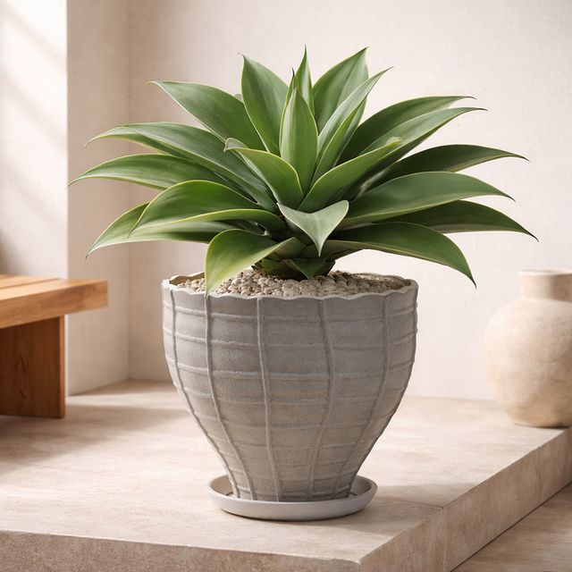빈티지 경량 FRP 화분 25x23cm 그리드패턴