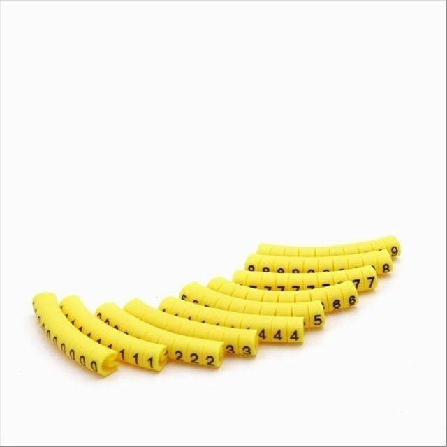 케이블 마크 숫자 10 Set 4mm Yellow
