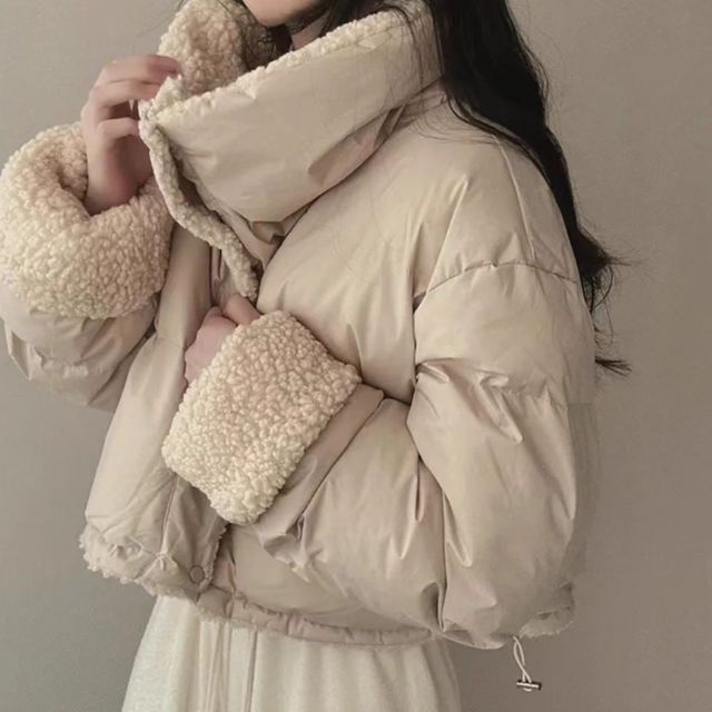 리버서블 양면 숏패딩 겨울 뽀글이 점퍼