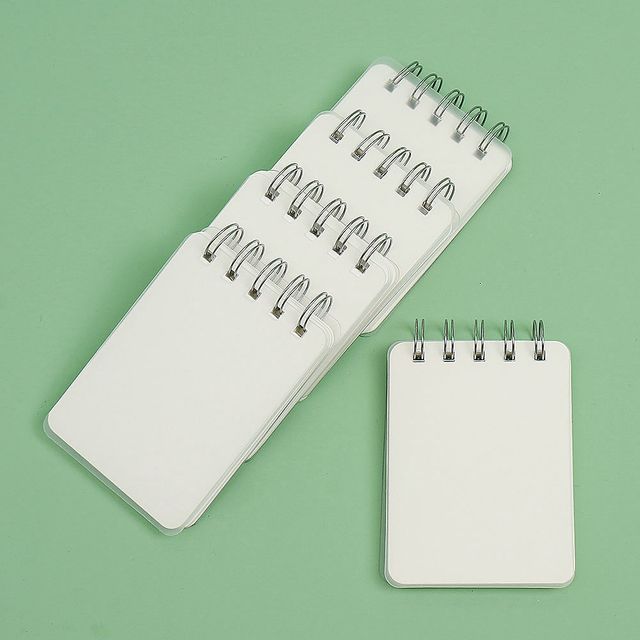 한손에 스프링 수첩 5p 세트 무지 포켓 미니