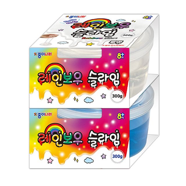 종이나라 레인보우 슬라임 300g 2P 클리어 촉감놀이