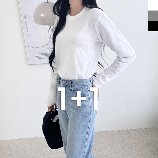 오버핏 반팔 박스티 긴팔티셔츠 티셔츠코디 여성의류