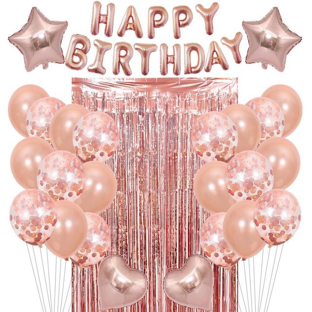 생일풀세트풍선 로즈골드 파티장식품 생일장식 파티꾸미기