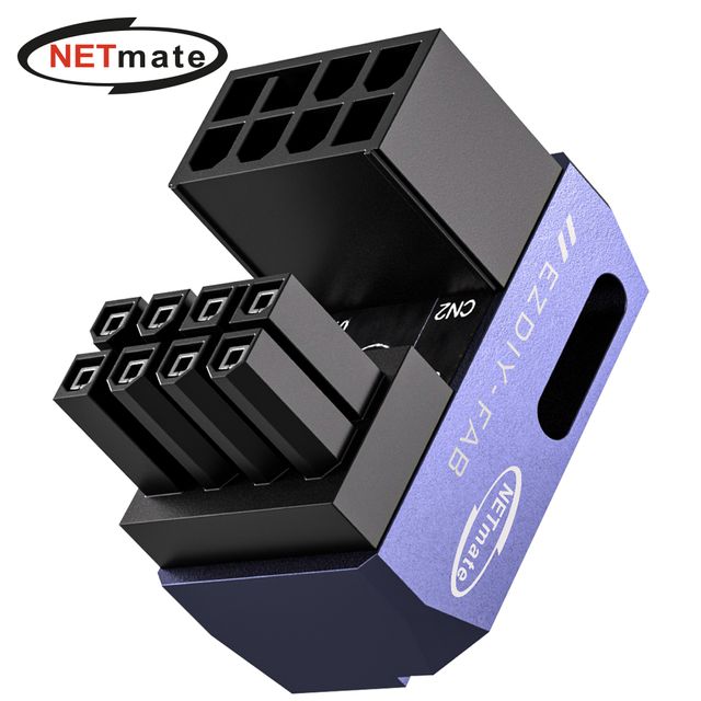 (Netmate) 그래픽카드 8핀 꺾임 연장젠더 역방향(퍼플)