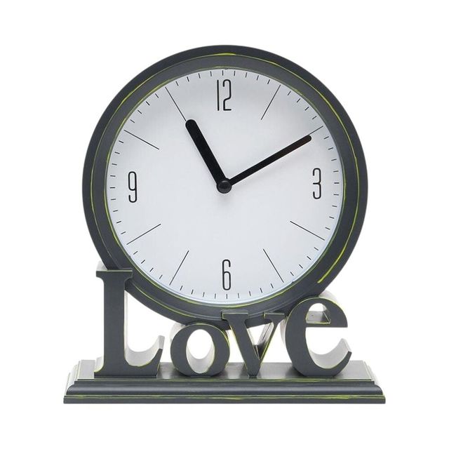 홈테리어 LOVE 탁상시계 (그레이)