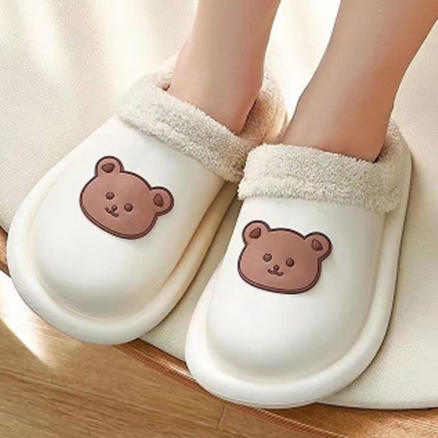 방한 곰돌이 사무실 털 실내화 슬리퍼