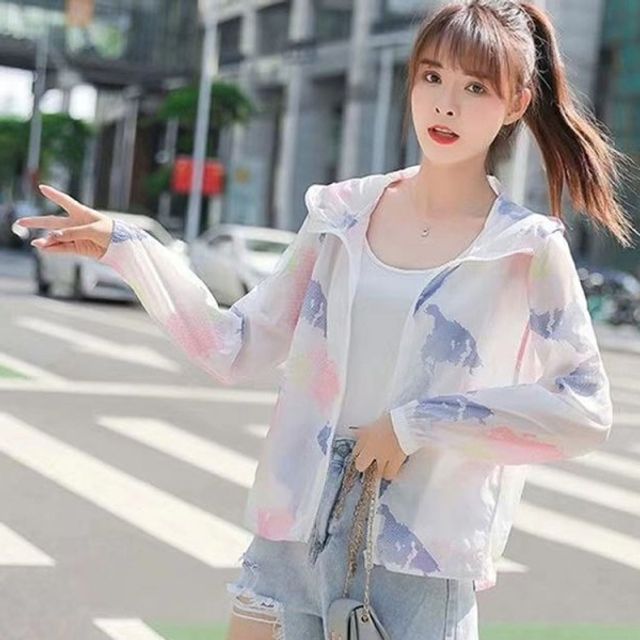 바람막이 자켓 아우터 비치아우터 후드집업 얇은 나염무늬