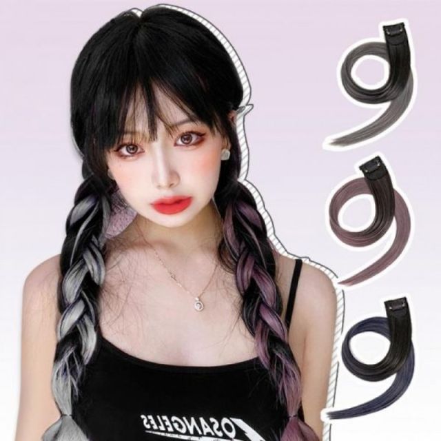 투톤 헤어피스 포인트 브릿지 컬러 부분가발 붙임머리