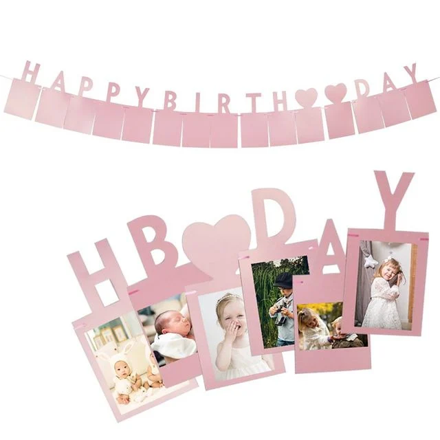 핑크포토 가랜드 생일파티 데코장식