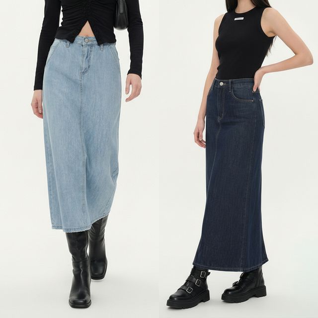 JEB-1006700 롱데님 스커트 A라인