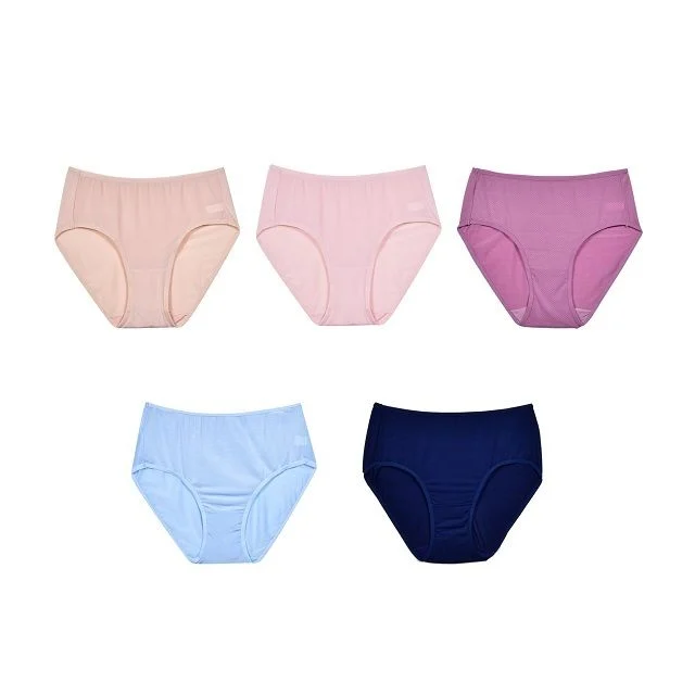 통기성 경량 여성 봉제라인 맥시 삼각팬티 5매입