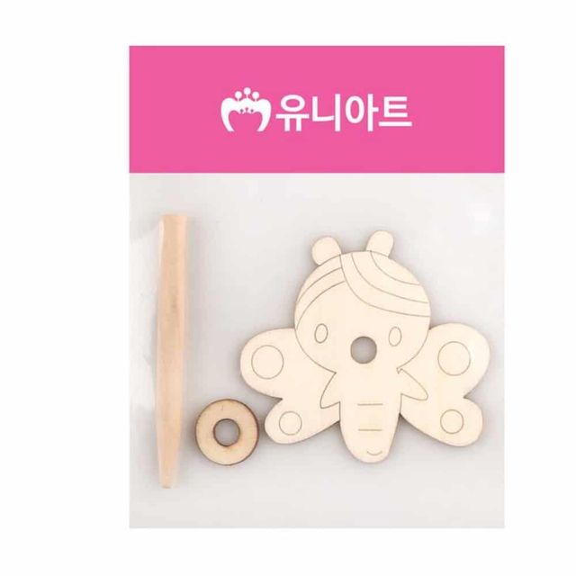 나무 팽이 (나비) 어린이팽이 우드팽이 나무조립키트 소근육발달 DIY만들기