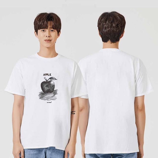 사과 반팔티 라운드티 가족티 커플티 단체티 동호회