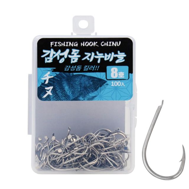 지누바늘 8호 덕용100개 도다리낚시 갯바위낚시 낚시소품