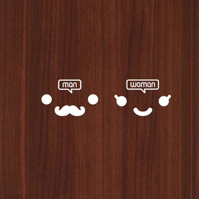 화장실문 포인트스티커 신사숙녀 Toilet 화이트