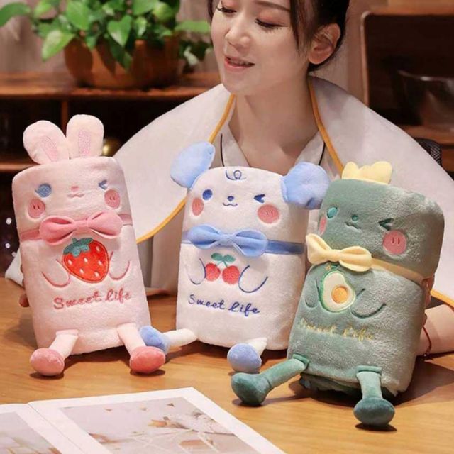 담요 블랭킷 쇼파 책상 휴대용 부드로운 귀여운 롤